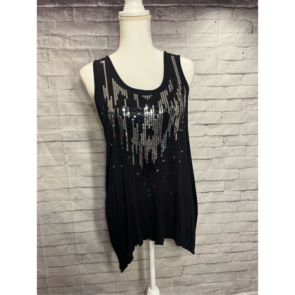 ONE WORLD black Sparkle Tank Top XL